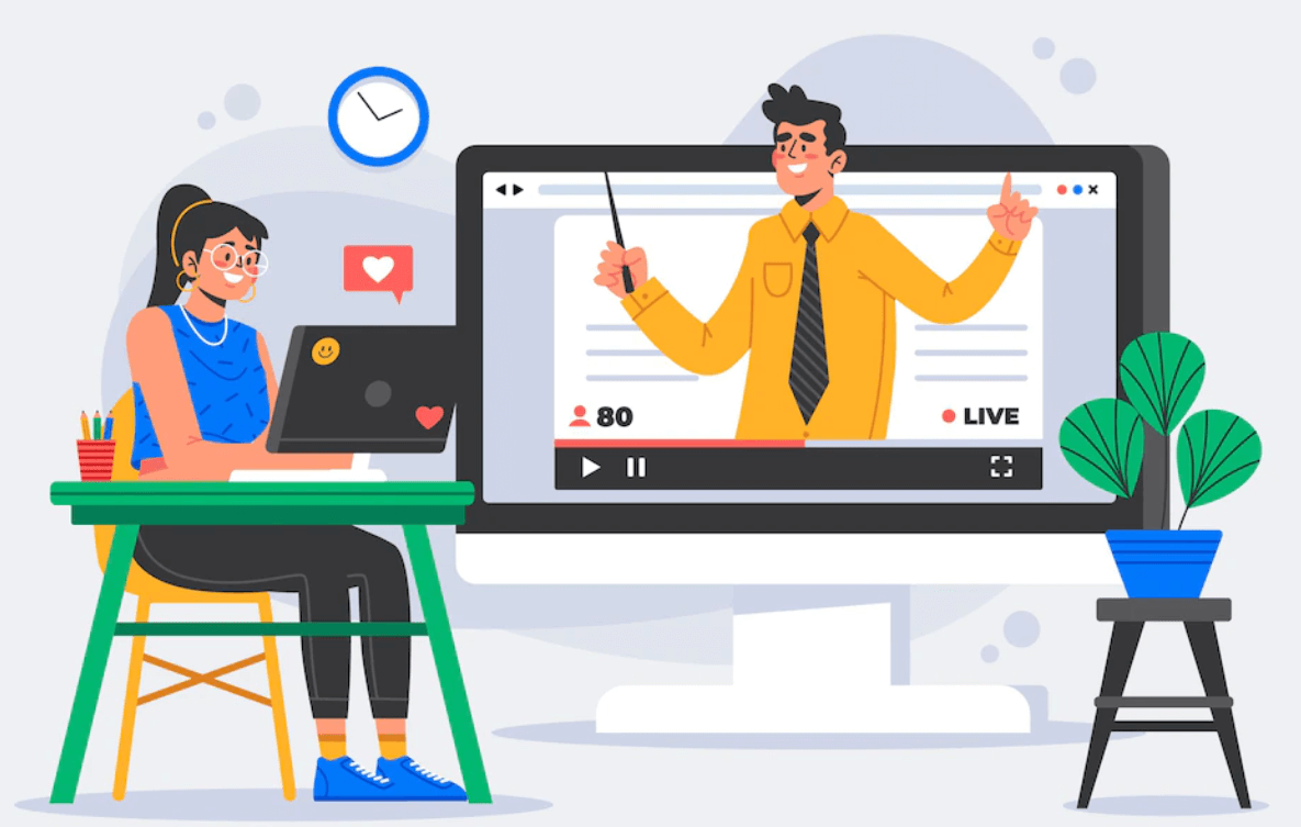 An illustration to home-based business ideas- online tutoring or coaching