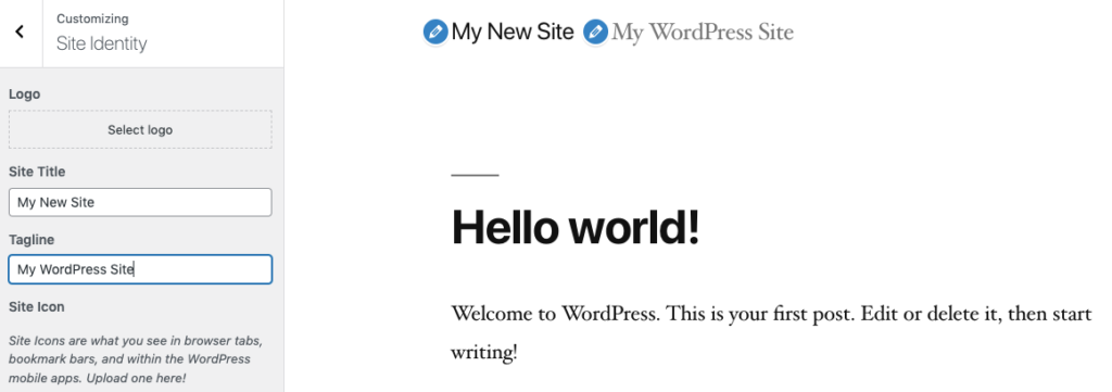 A screenshot to modify your wordpress theme