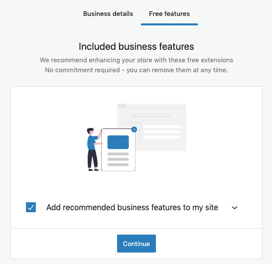 woocommerce setup business details free features