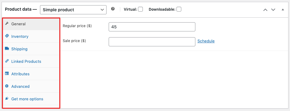 A screenshot of customization product data for your woocommerce product