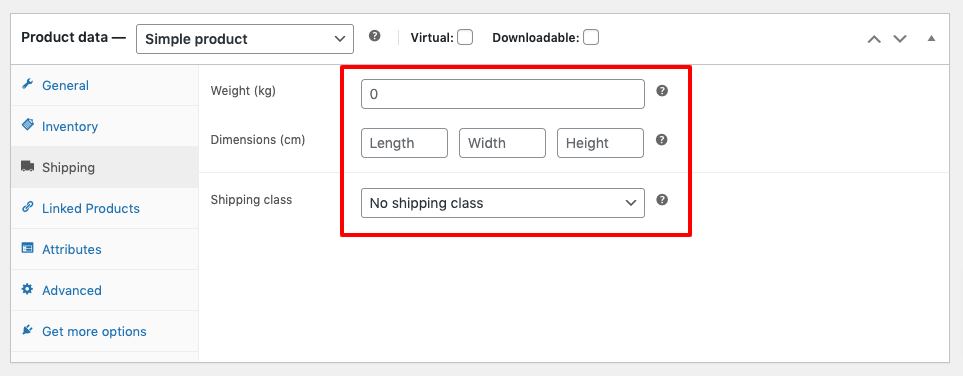 It's an image that represents the shipping settings of WooCommerce add products.