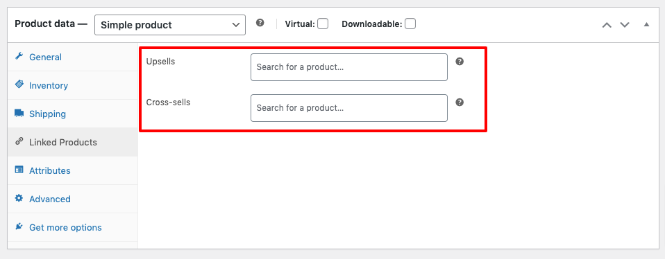 It's an image that shows the linked product settings of WooCommerce. 