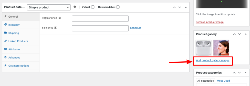 This image shows how to create product gallery in WooCommerce